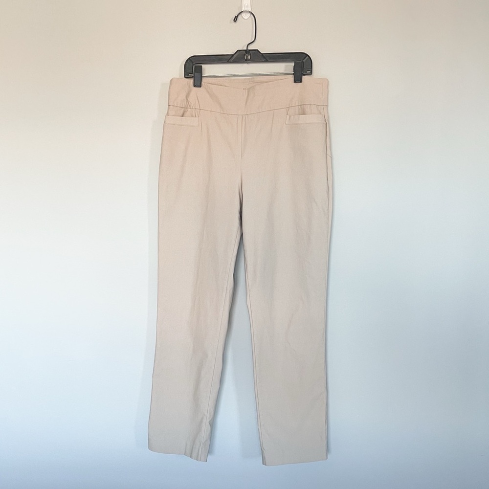 Womens Kim Rogers Tummy Control Size 10P Short Legs Khaki Color Tan Stretchy